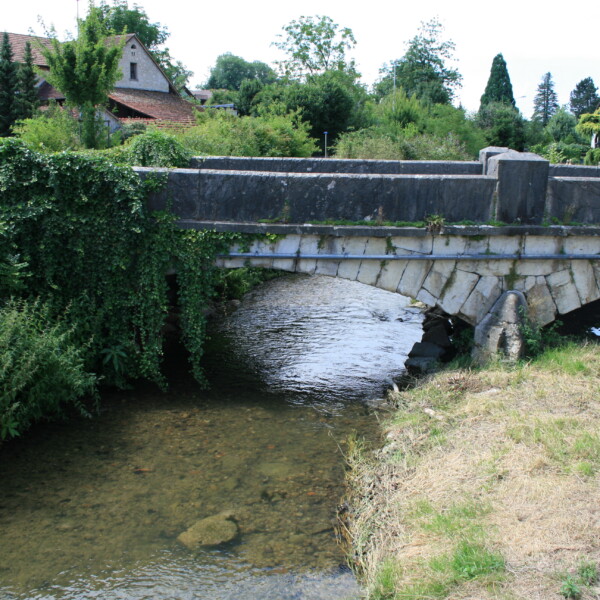 Steinbrücke über den Surb-Fluss in ländlicher Umgebung.