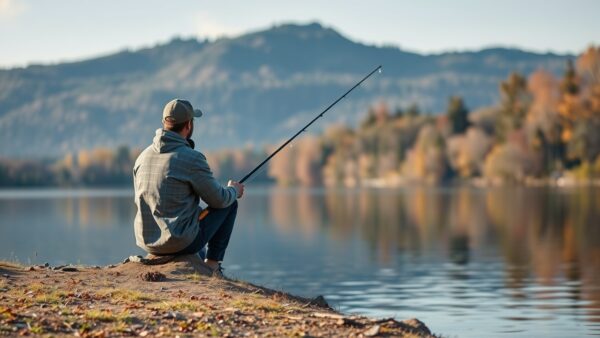 Angler am See in der Schweiz. Fischereiregeln-Blog.