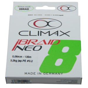 Climax iBraid NEO fluo-chartreuse, 135m 0.06mm geflochtene Angelschnur