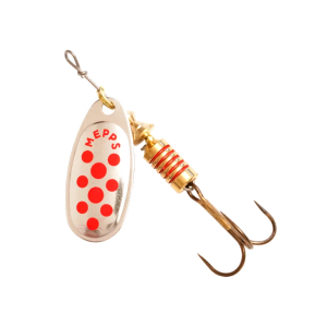 Comet Spinner ohne Widerhaken, Grösse 1, 3.5g, silber-rot: Angelköder mit silbernem Blatt und roter Punktierung.