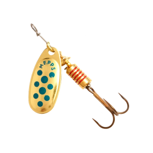 Comet Spinner ohne Widerhaken, Grösse 1, 3.5g, gold-blau: Angelköder mit Goldblatt und Drilling