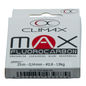 25m 0.14mm Max Fluorocarbon klare Angelschnur von Climax
