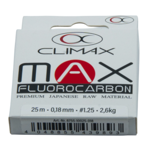 CLIMAX Max Fluorocarbon klare Angelschnur, 25 m, 0,18 mm