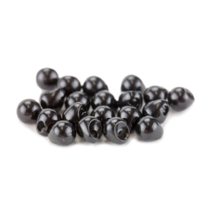 Tungsten Off Center Beads, 4mm, schwarz, 20 Stück