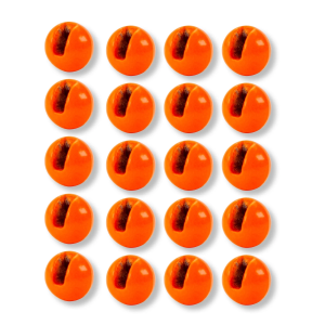 Tungsten Perlen geschlitzt, 3.8mm, fluo orange, 20 Stück