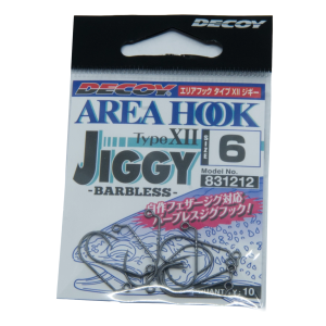 Decoy Area Hook Type XII AH-12 Jiggy ohne Widerhaken – Gr. 6: Barbless Jiggy Haken für Angelköder