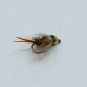 BH Prince Nymph 16: Detailaufnahme einer Fliegenfischer-Nymphe.