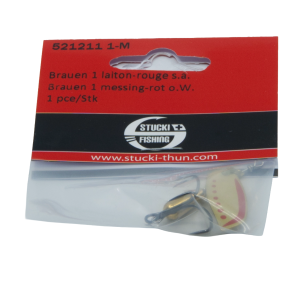 Brauen Spinner ohne Widerhaken, Grösse 1, 6g, messing-rot. Angelköder im Blister.