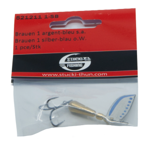 Brauen Spinner ohne Widerhaken, Grösse 1, 6g, silber-blau: Angelköder für Raubfische