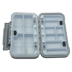 Doppelbox für Kleinteile M: Offene, leere Sortierbox mit Fächern, 16x9x4.5cm