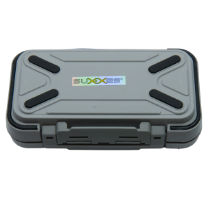 Doppelbox für Kleinteile M, 16x9x4.5cm: Graue Aufbewahrungsbox für Kleinteile.