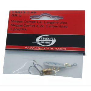 Mepps Comet Spinner ohne Widerhaken, Grösse 1, 3.5g, silber-blau: Angelköder für Raubfische.