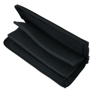 Spoon Bag Grösse M: Schwarze Tasche 18.5x8x2.5cm mit Reißverschluss und Schaumstofffächern