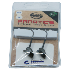 Tungsten Jig-Head Dart, 7g, Größe 1/0 (2 Stück): Schwarze Angeljigs für präzises Fischen.