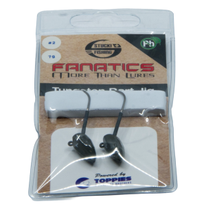 Tungsten Jig-Head Dart, 7g, Grösse 2 (2 Stück): Schwarze Tungsten Dart Jigköpfe mit Haken im Doppelpack.