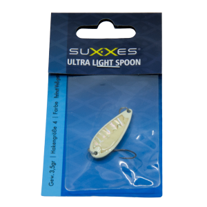 SUXXES Ultralight Spoon Perlmutt, 3.5g, weiss-gestreift: Angelköder für Ultra-Light-Fischen.