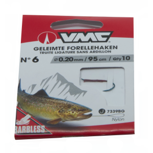 VMC geleimte Forellen-Schonhaken Gr. 6, 0.20mm, 95cm, ideal zum Forellenangeln.