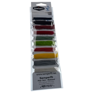 Semperfli Polyyarn, 10 Farben: Multicolor Garn zum Fliegenbinden für Körper, Pfosten, Indikatoren und Dubbing.