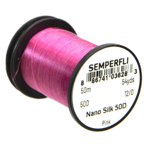 Semperfli Nano Silk 50D 12/0, pink, 50m Spule zum Fliegenbinden