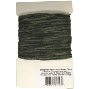 Semperfli Poly Yarn - Dunkelolivfarbenes Polyyarn/Polyestergarn zum Fliegenbinden.