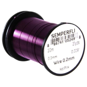 Draht 0.2mm, Hot Pink, 20m: Wickel mit leuchtend pinkfarbenem Bindedraht für Fliegenfischen.