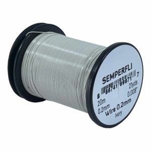 Draht 0.2mm, ivory (elfenbein), 20m Spule. Feiner, elfenbeinfarbener Draht auf einer Spule.