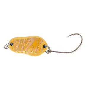 Ultralight Spoon Perlmutt, 2.3g, weiss-gestreift: Gelber Angelköder mit Einzelhaken