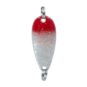 Swing heavy Gr.2, 7.5g, 3.5cm, Rot Weiss Horizontal, Glizzer: Rot-weißer Angelköder mit Glitzer