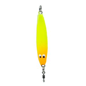 Jigging Spoon Gr.3, 10g, 5cm, Fluo Gelb Fluo Orange mit Augen