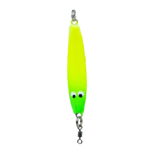 Jigging Spoon Gr.3, 10g, 5cm, Fluo Gelb Fluo Grün mit Augen