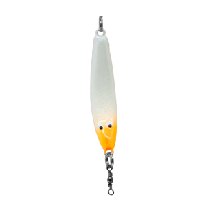 Jigging Spoon Gr.3, 10g, 5cm, Weiss Fluo Orange mit Augen