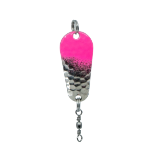 Jigger Spoon Gr.2, 8g, 4cm, Fluo Pink Silber mit Struktur