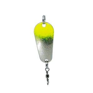 Jigger Spoon Gr.2, 8g, 4cm, Fluo Gelb Silber, Glizzer