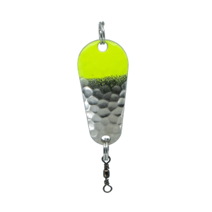 Jigger Spoon Gr.2, 8g, 4cm, Fluo Gelb Silber, mit Struktur