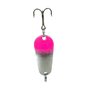 Jigger Spoon Gr.2, 8g, 4cm, Fluo Pink Silber, Glizzer