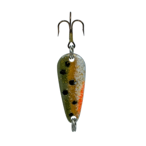 Temptation Cast Gr.1, 3g, 3.5cm, Braun Weiss Fluo Orange, Schwarze Punkte, Glizzer