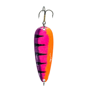 Temptation Cast Gr.6, 20g, 9cm, Violett Fluo Pink Fluo Orange, Schwarze Streifen, Glizzer