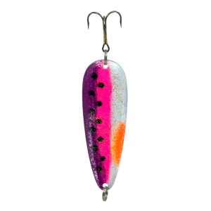 Temptation Cast Gr.6, 20g, 9cm, Violett Fluo Pink Weiss Fluo Orange, Schwarze Punkte, Glizzer