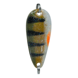 Temptation Cast Gr.4 Angelköder: 9g, 5.5cm, braun, weiß, fluo orange, schwarze Streifen, Glitzer