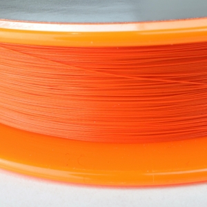 Orangefarbene 3D-Drucker Filamentrolle, Nahaufnahme