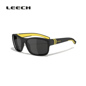 LEECH ATW2 Yellow Sonnenbrille: Schwarze Sportsonnenbrille mit gelben Akzenten