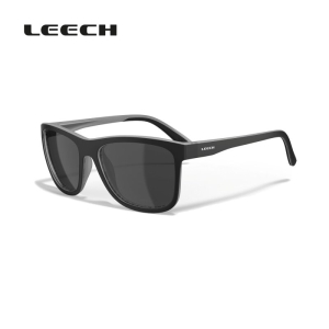 LEECH ATW2 Gelb Sonnenbrille, schwarz und grau, rechteckig