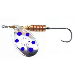 ILBA ITALIA Spinner Köder, Tondo Silber/Schwarz N°0, 2g, Einzelhaken ohne Widerhaken