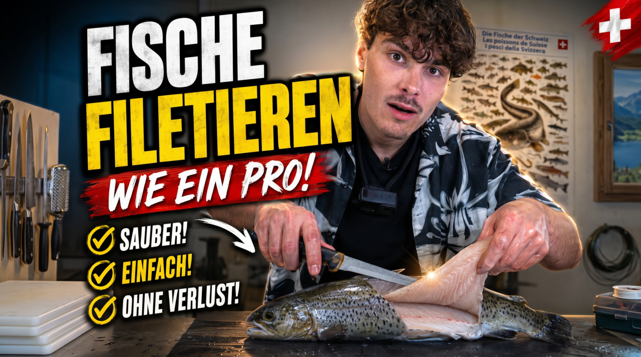 Mann filetiert Fisch: Sauber, einfach, ohne Verlust!
