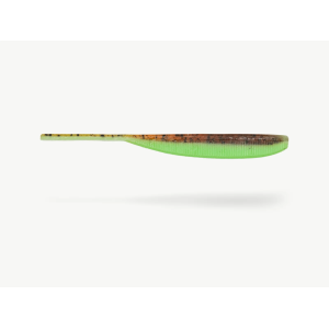 SAMBA PADDLE Gummiköder, 7cm, Kafi-Farbe, leuchtgrün mit braunen Sprenkeln.