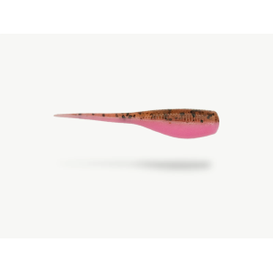 TANGO PIN 5cm Kafi Gummiköder in Pink mit braunen Sprenkeln, 15 Stück
