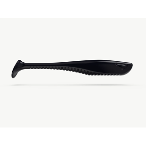Schwarzer SAMBA PADDLE Gummifisch Köder, 12 cm lang, für das Angeln.