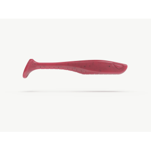 Roter SAMBA PADDLE Gummifisch mit Paddelschwanz, 12cm, im 5er-Pack.