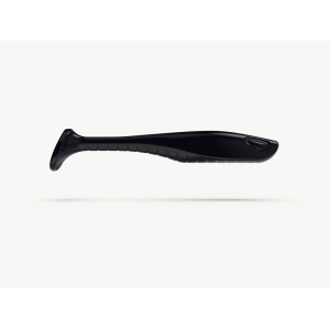 Schwarzer SAMBA PADDLE Gummifisch, 12cm, für das Angeln.