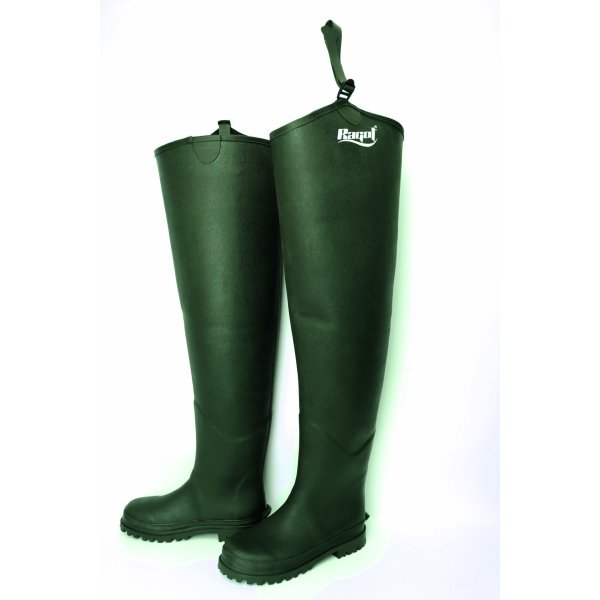 NEOPRENE-LINED RUBBER HIP WADERS 45
